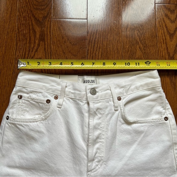 [BNWT] Agolde Riley High Rise Straight Leg Cropped Distressed in White - Sz 24 - Picture 14 of 16